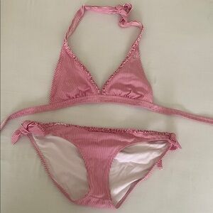 Pink Striped Bikini Set
